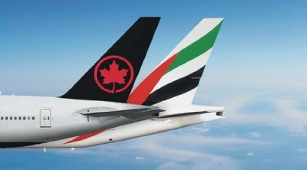 Emirates en Air Canada kondigen codesharing aan