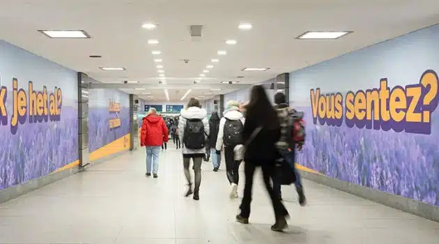 Neckermann lanceert reclamecampagne in het station van Brussel-Zuid